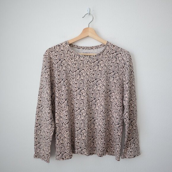 croft & barrow Tops - Croft & Barrow Leaf Print Cotton Top | M